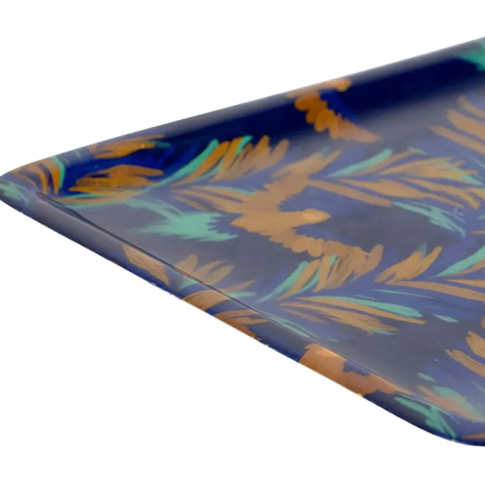 Plateau en fer indigo 17x30cm - Mocoa