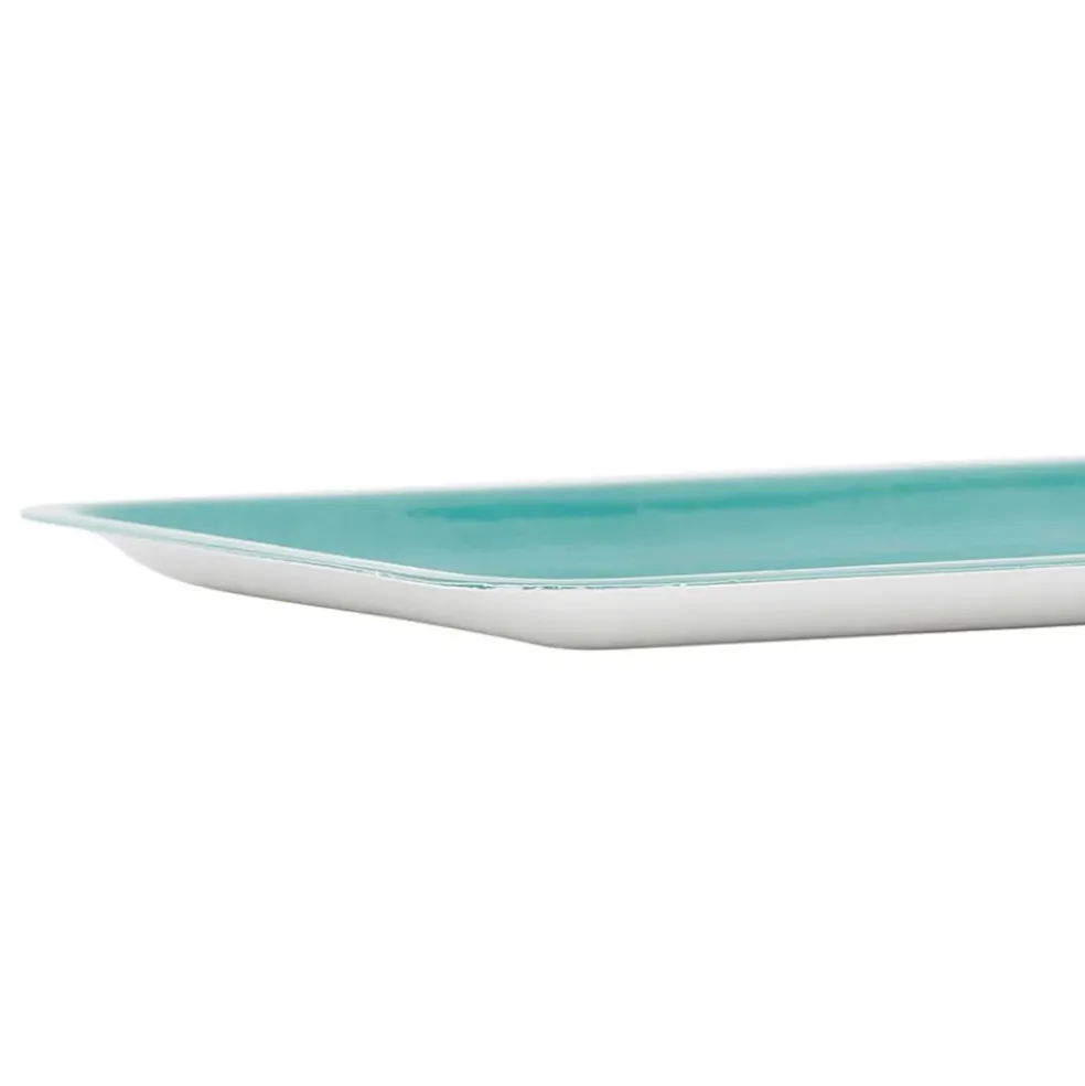 Plateau en fer turquoise 15x30cm - Palma