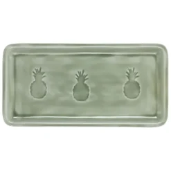 Plateau en fer vert 30x15cm - Allegra