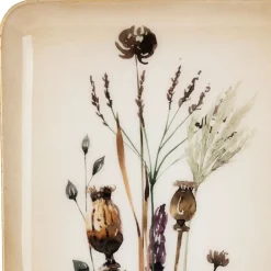 Plateau fleur en fer multicolore 15.5x30.5cm - Floral