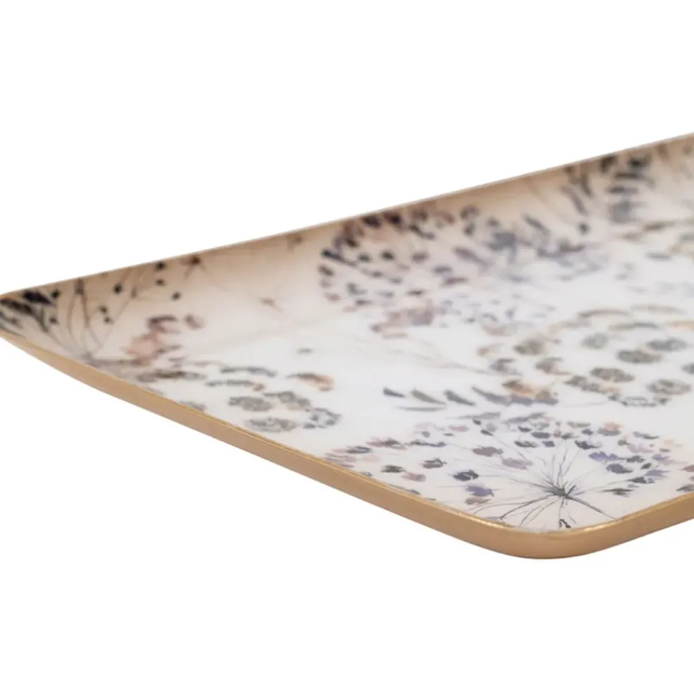 Plateau gypsophile en fer mauve 30x15cm - Botanique