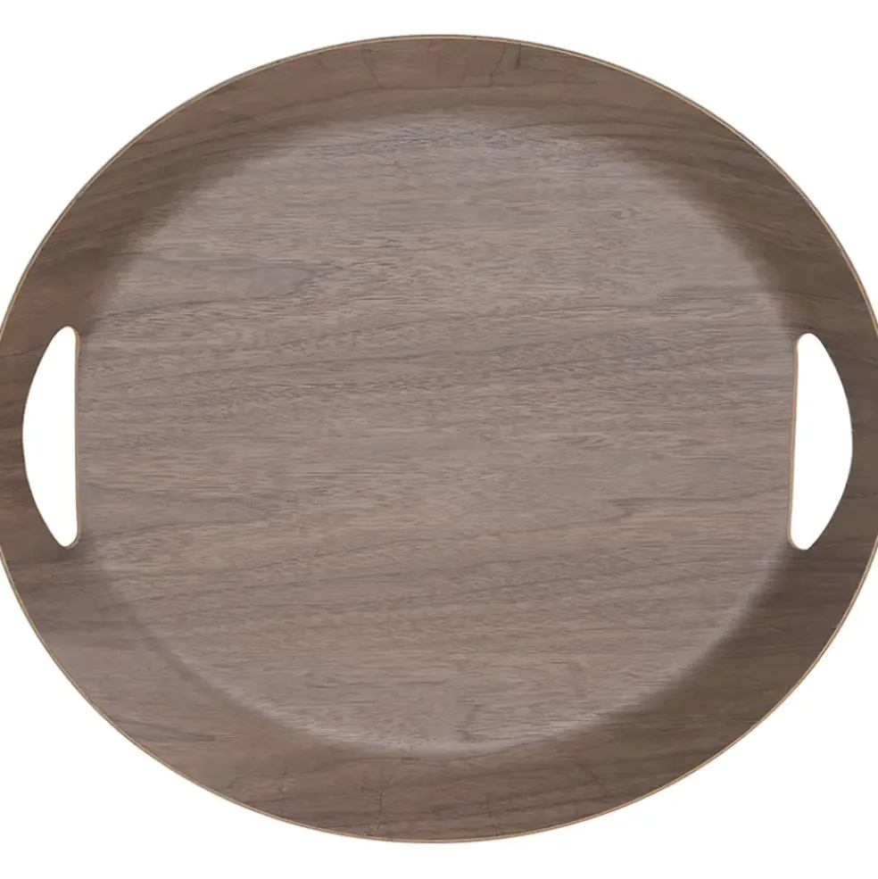 Plateau oval brun 46x41xh4cm