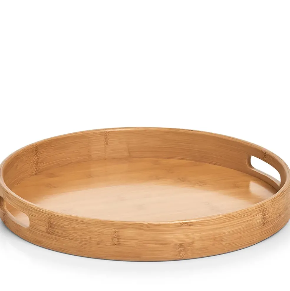 Plateau rond en bambou