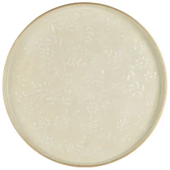Plateau rond en fer écru et doré d36cm - Baroque