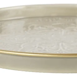 Plateau rond en fer grège d36cm - Arabise
