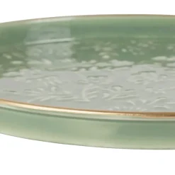 Plateau rond en fer sauge d36cm - Baroque