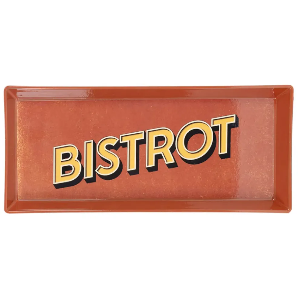Plateau rouge et jaune 26x11cm - Bistrot Des Amis