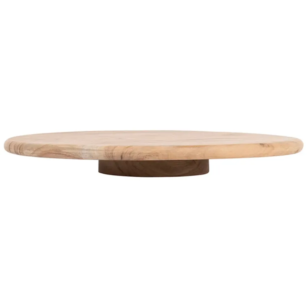 Plateau tournant en acacia naturel d39.7xh4.5cm - Dalbert