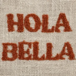 Pochette brodée hola Bella en coton terracotta - Lumi