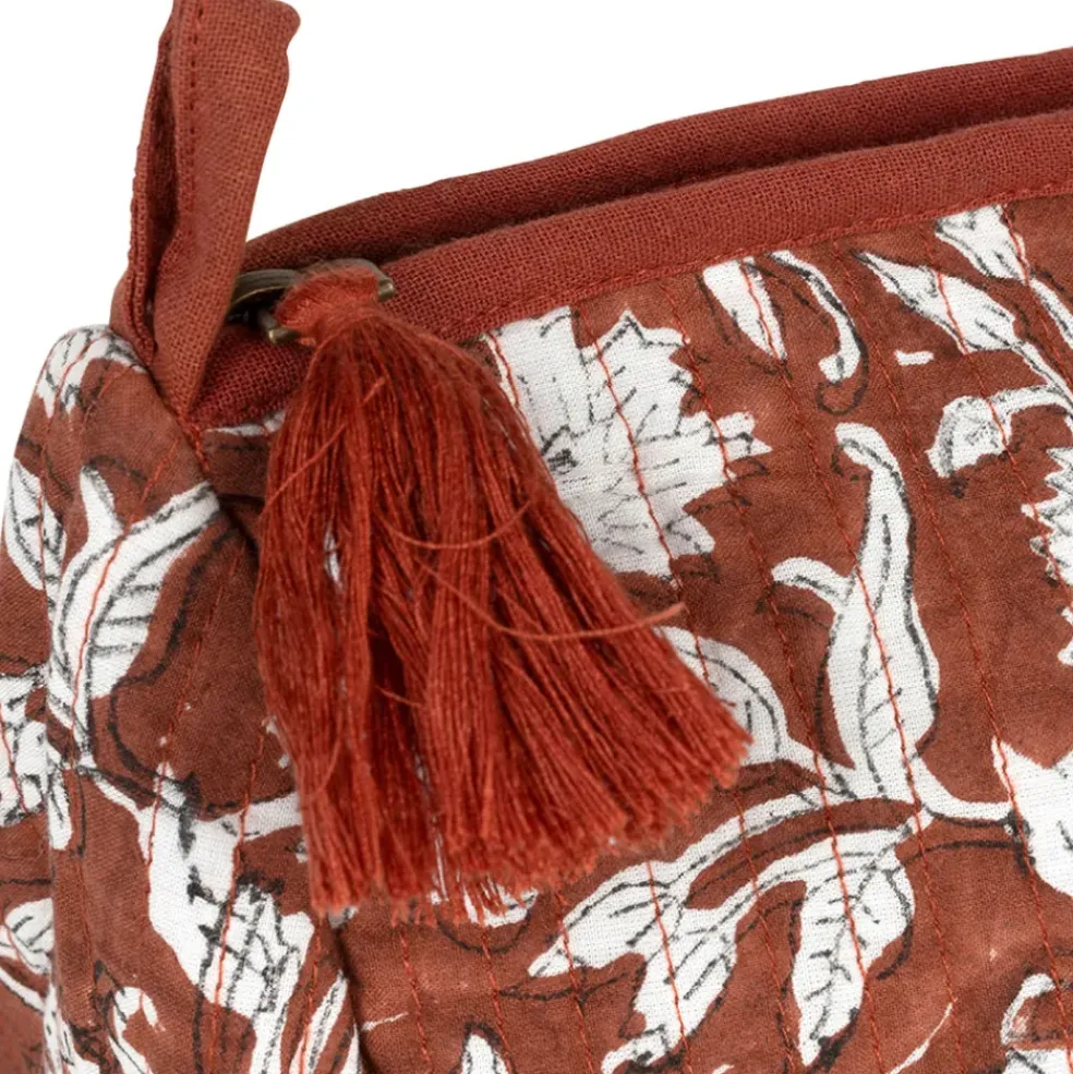 Pochette en coton matelassé et doublure imperméable terracotta - Flaura