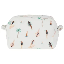 Pochette en coton émeraude et corail - Palma