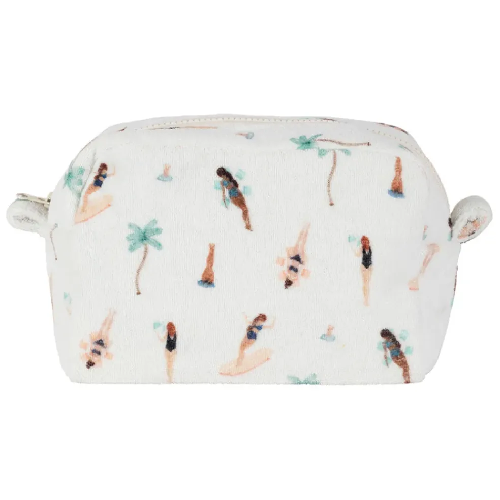 Pochette en coton émeraude et corail - Palma