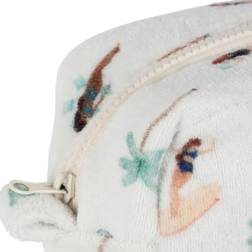 Pochette en coton émeraude et corail - Palma