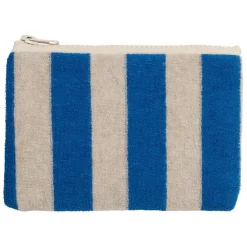 Pochette en coton rayée indigo et blanc - Palma