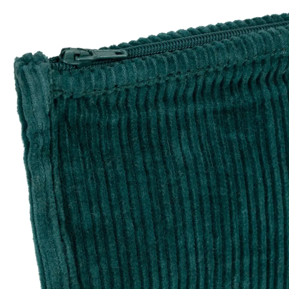 Pochette en velours côtelé émeraude - Flaura