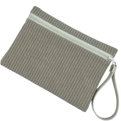 Pochette en velours taupe