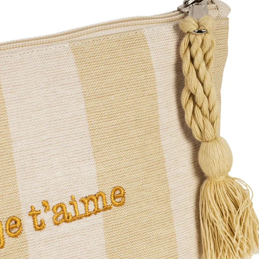 Pochette Je t'aime en coton beige - Famille