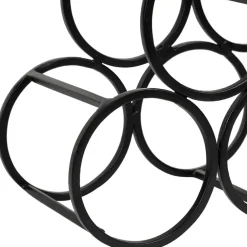 Porte 6 bouteilles en fer noir 31xh28cm - Campagne