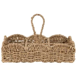 Porte 6 gobelets en jonc de mer naturel - Chaumière
