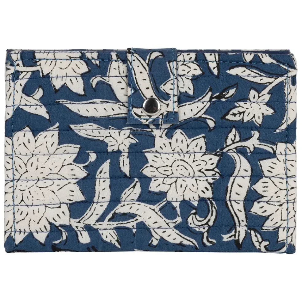 Porte carte en coton bleu - Flaura