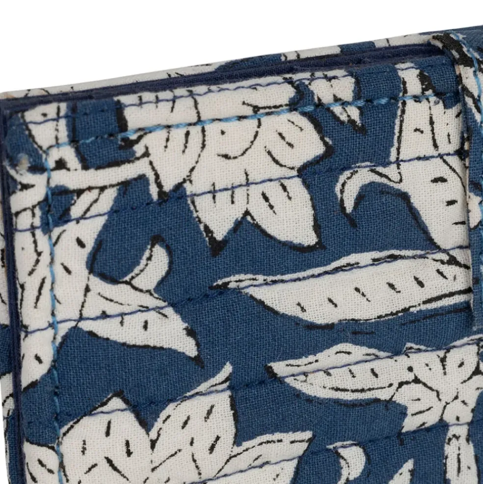 Porte carte en coton bleu - Flaura