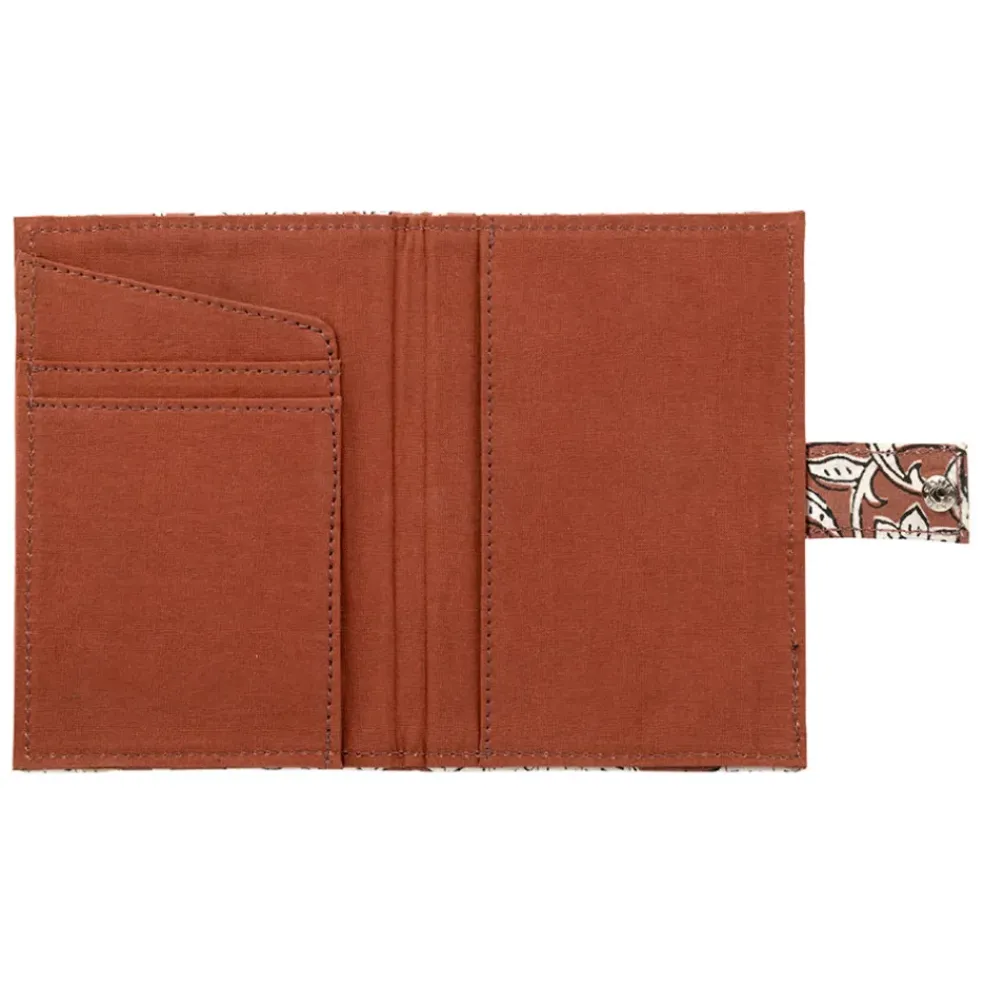 Porte carte en coton rouge - Flaura