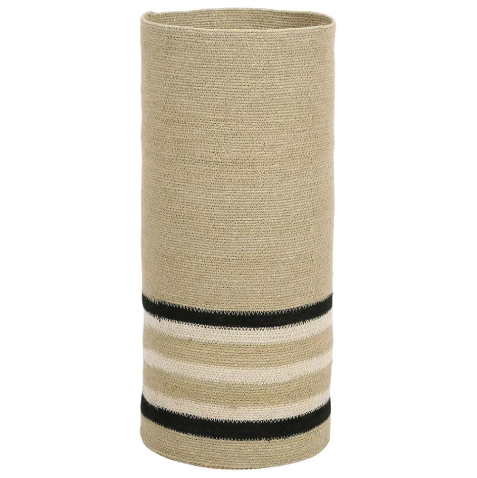 Porte parapluie en jonc de mer naturel et noir d24xh54cm - Sumatra