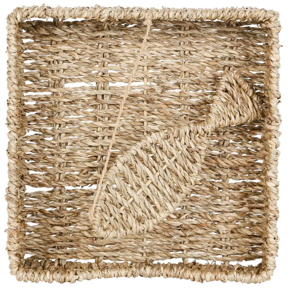Porte serviettes en jonc de mer naturel et fer poisson - borneo