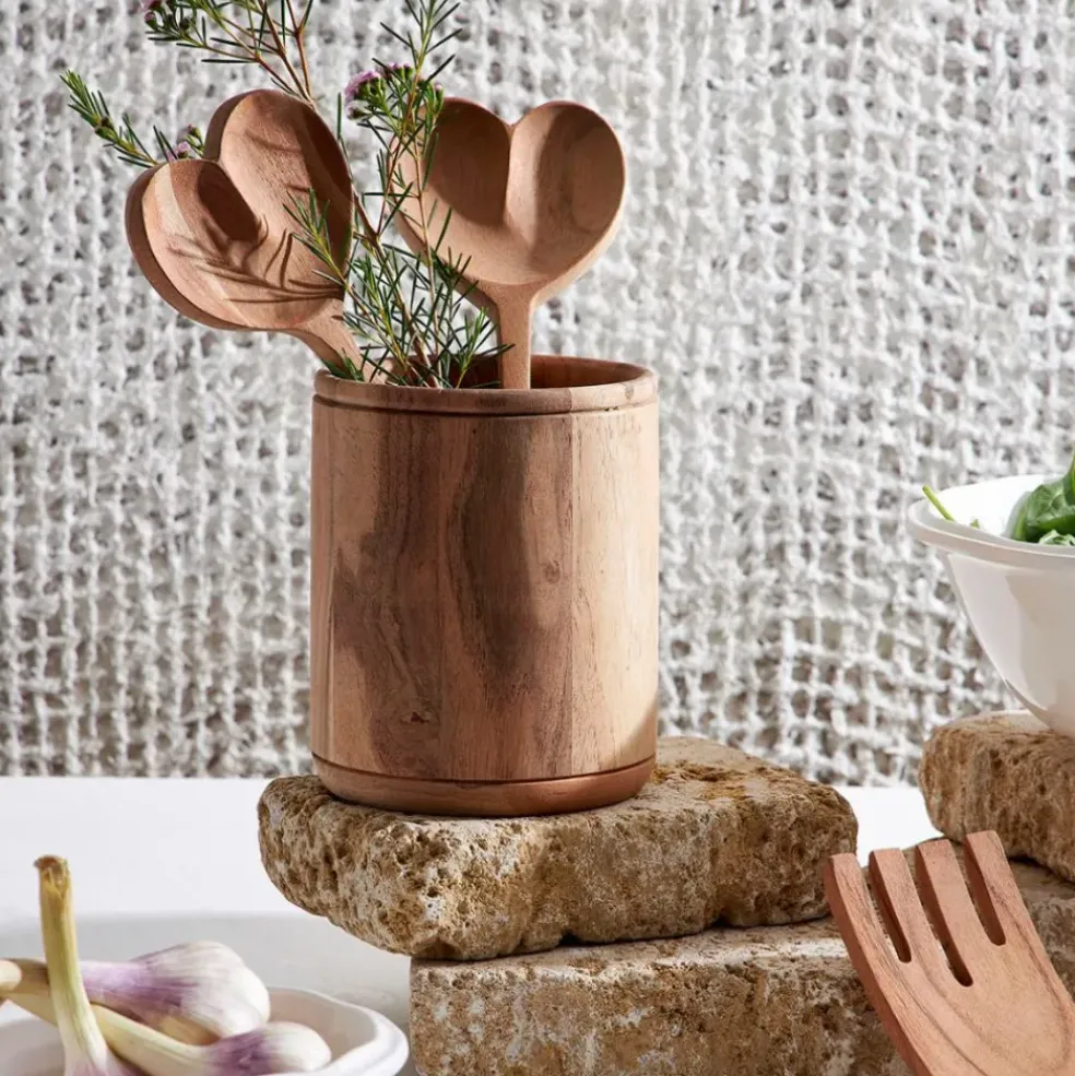 Porte ustensiles en acacia naturel d14cm - Dalbert