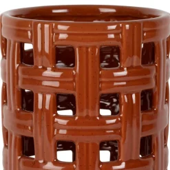 Porte ustensiles en grès terracotta moucheté h20cm - Organic
