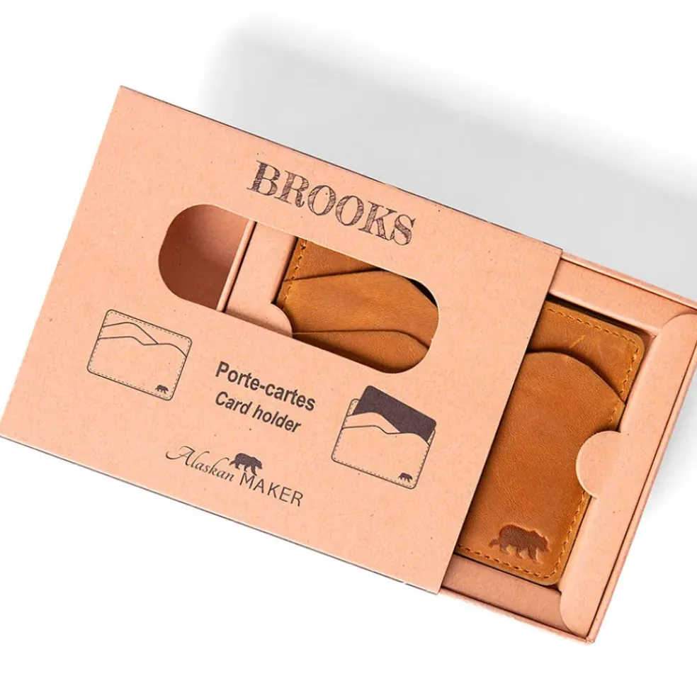Portefeuille brooks en cuir cognac