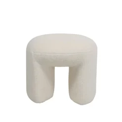 Pouf en tissu bouclette crème - Loa