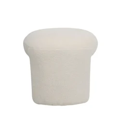 Pouf en tissu bouclette crème - Loa
