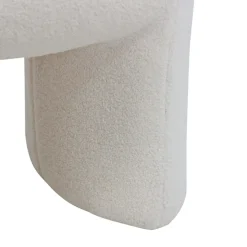 Pouf en tissu bouclette crème - Loa