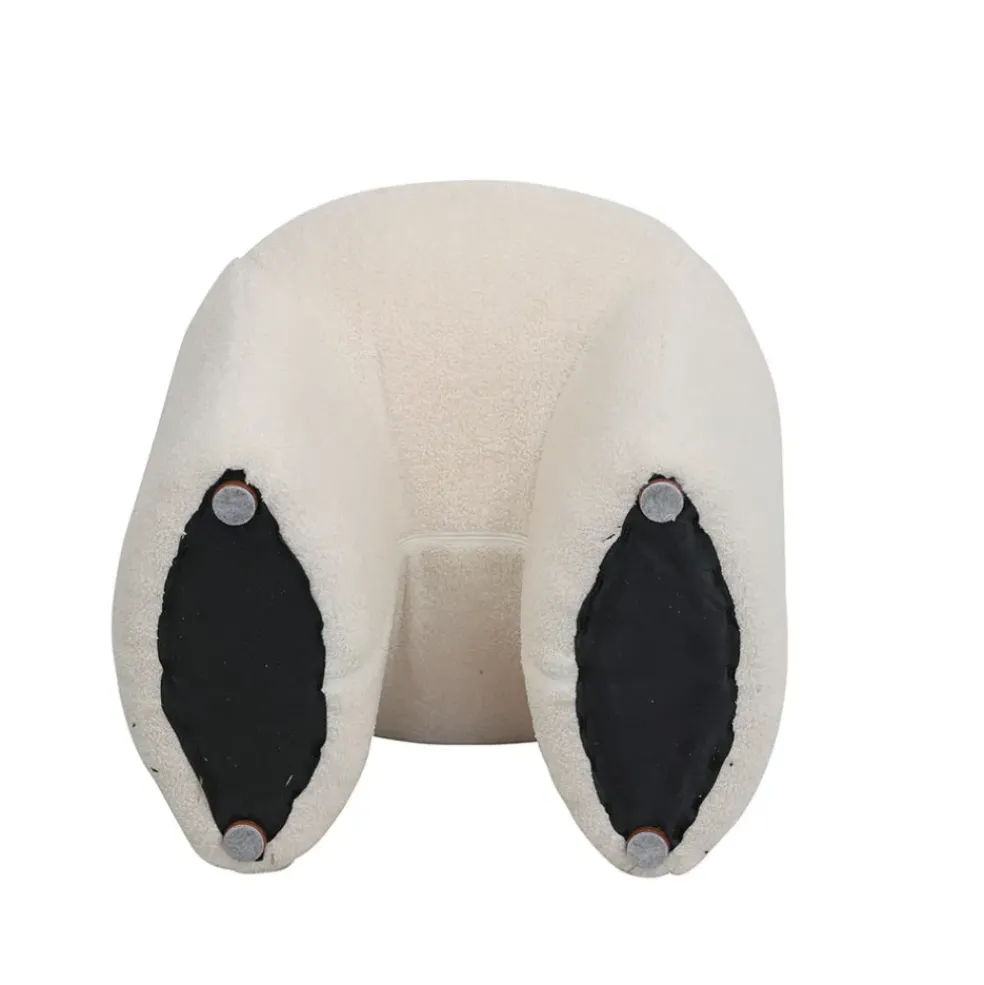 Pouf en tissu bouclette crème - Loa