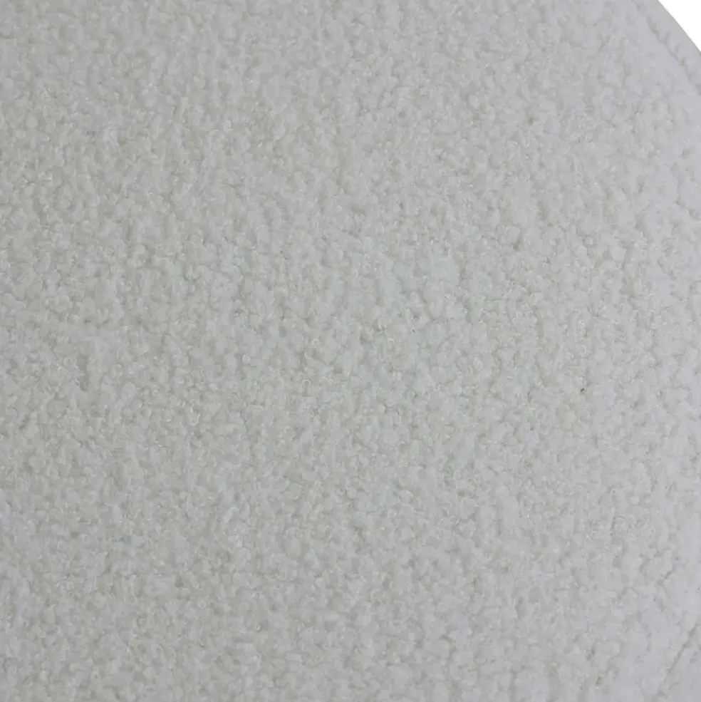 Pouf en tissu bouclette ecru - Popy