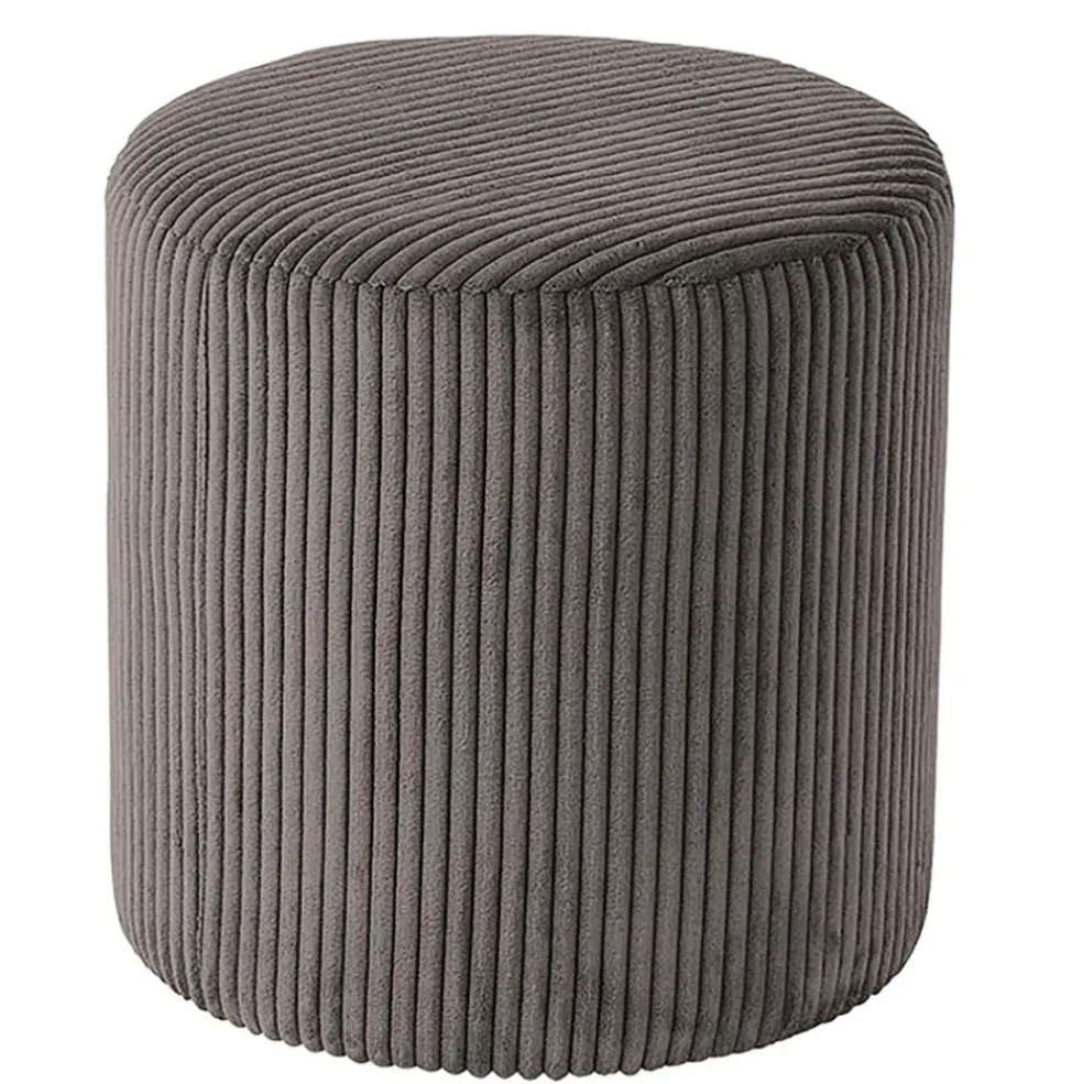 Pouf en tissu velours côtelé gris - Snaw