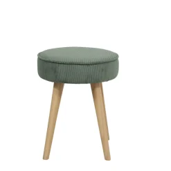 Pouf en tissu velours côtelé kaki - Popy