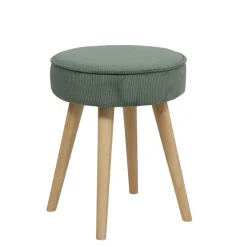 Pouf en tissu velours côtelé kaki - Popy