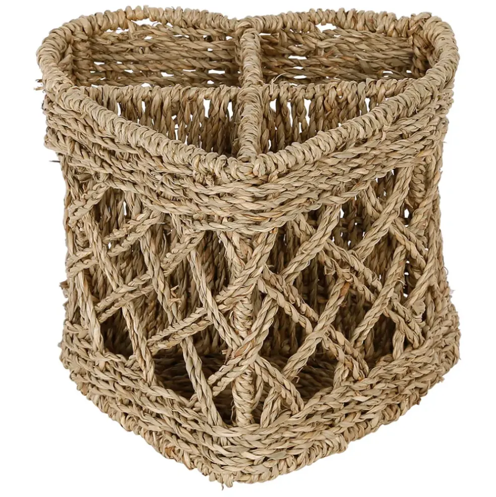 Range couverts coeur en jonc de mer naturel h16cm - Borneo