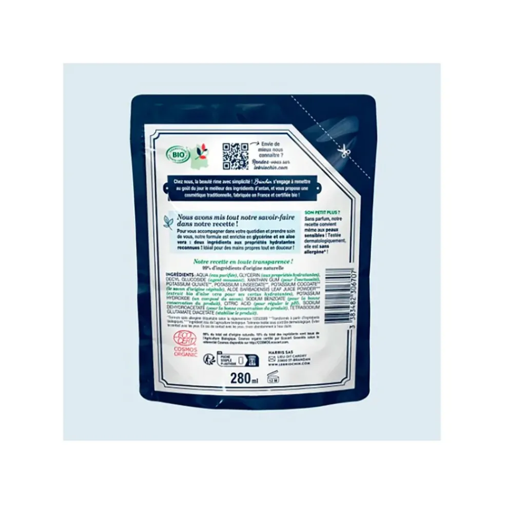 Recharge savon liquide mains sans parfum 280ml - Cosmébio