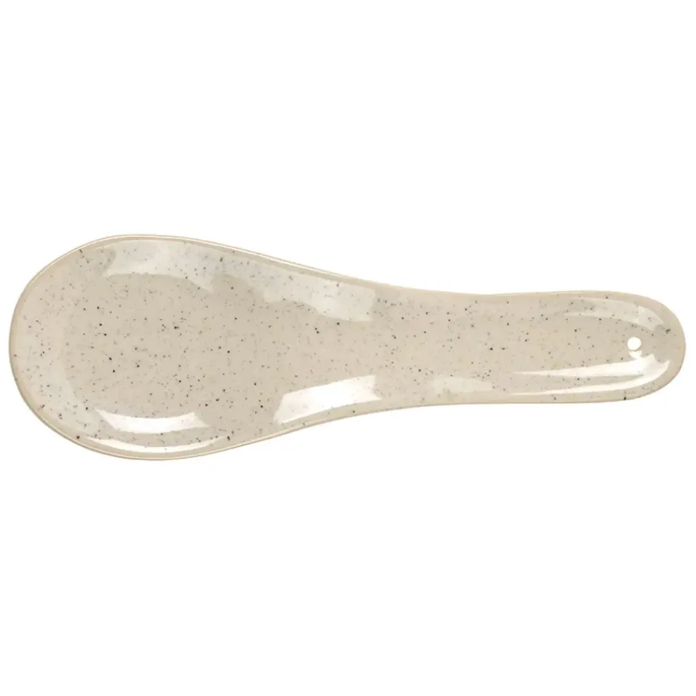 Repose cuillère en grès blanc moucheté - Jeanne