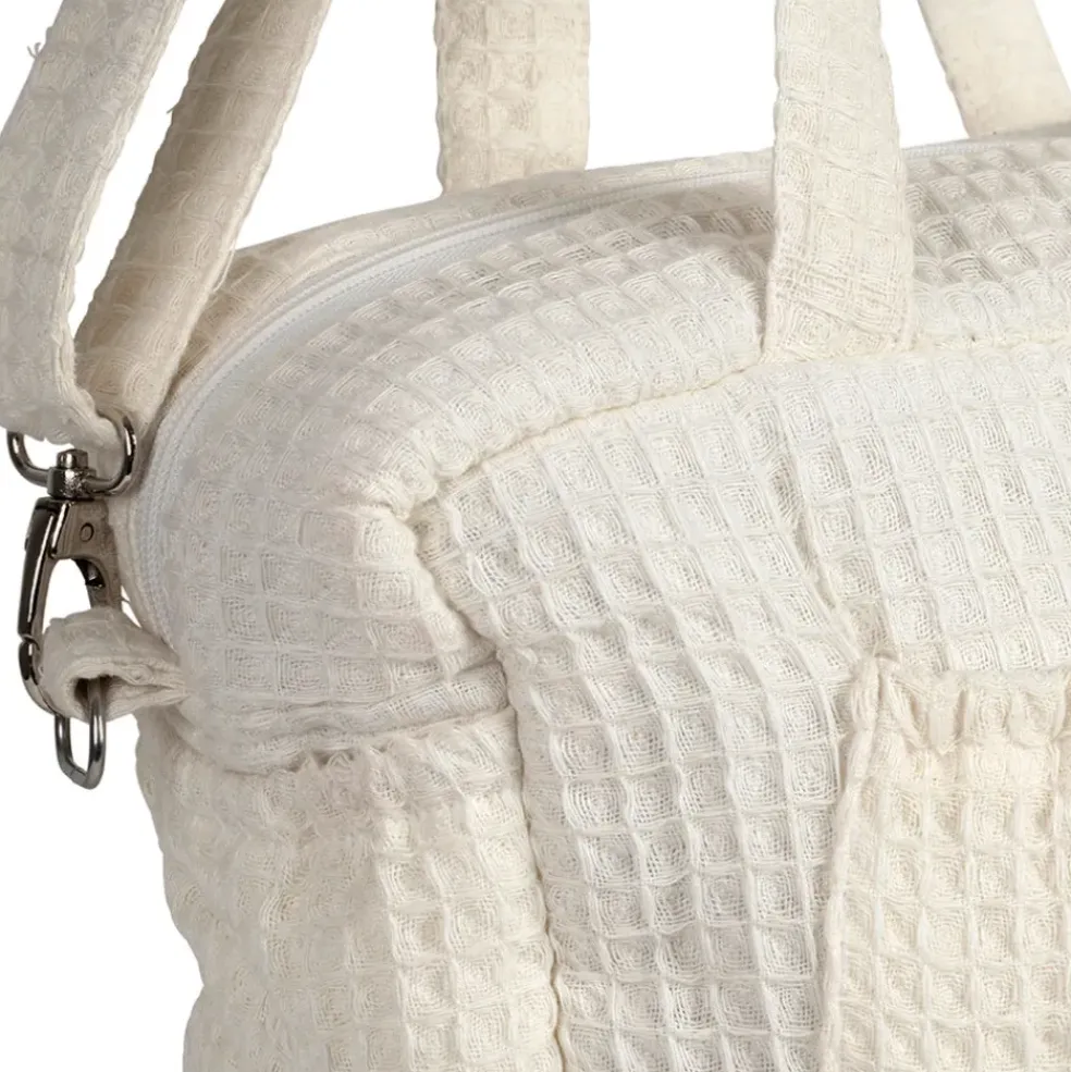 Sac amour en coton écru et rouge - Famille