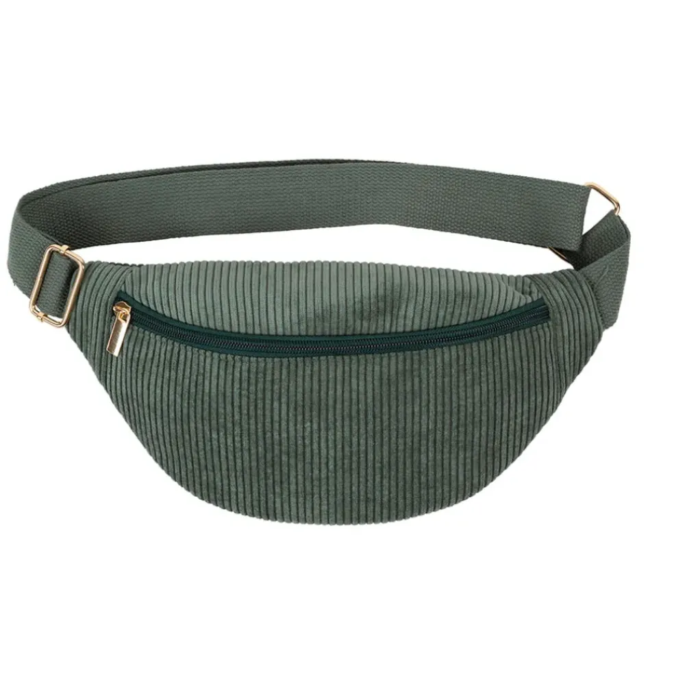 Sac banane en velours côtelé émeraude - Bananez