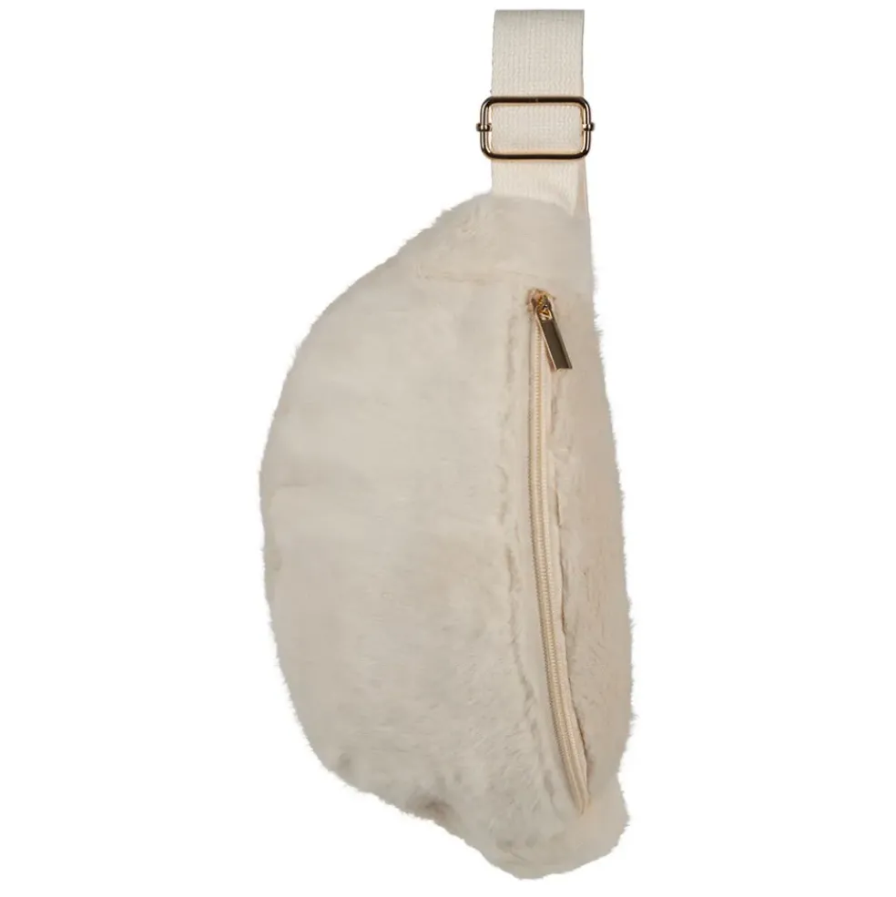 Sac banane fausse fourrure blanc - Bananez