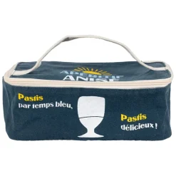 Sac isotherme en coton bleu et jaune - Pastis
