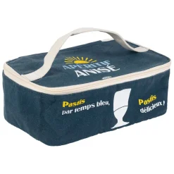 Sac isotherme en coton bleu et jaune - Pastis