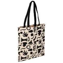 Sac tote bag en coton ecru et noir - Organic