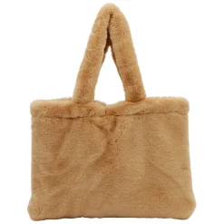 Sac tote bag peluché beige - Adalie