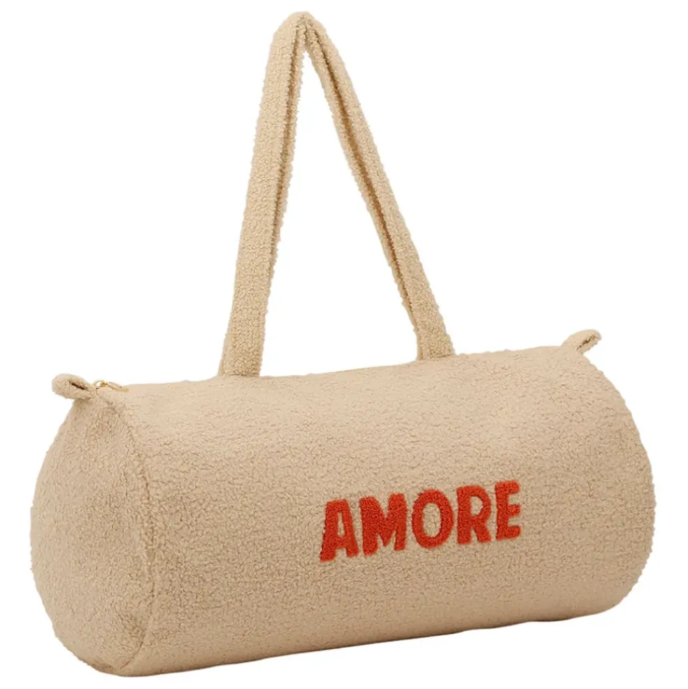 Sac weekend en bouclettes ecru - Funny